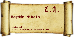 Bogdán Nikola névjegykártya