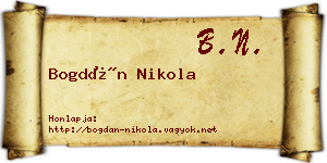 Bogdán Nikola névjegykártya
