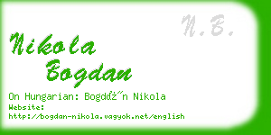 nikola bogdan business card